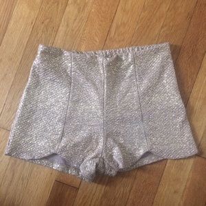 Gold Sparkly High Waisted Shorts